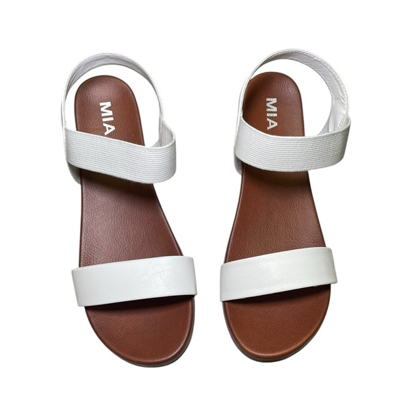 MIA Cindi White Elastic Strap Sandals Women’s Size 9.5 New in Box - Picture 1 of 6